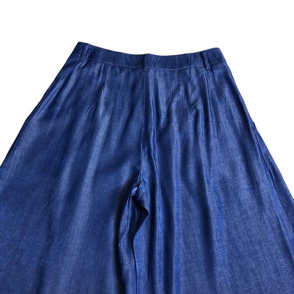 Ursime Pants Womens 28x30 Blue Chambray Wide Leg Palazzo Festival Boho Lagenlook - Picture 9 of 14